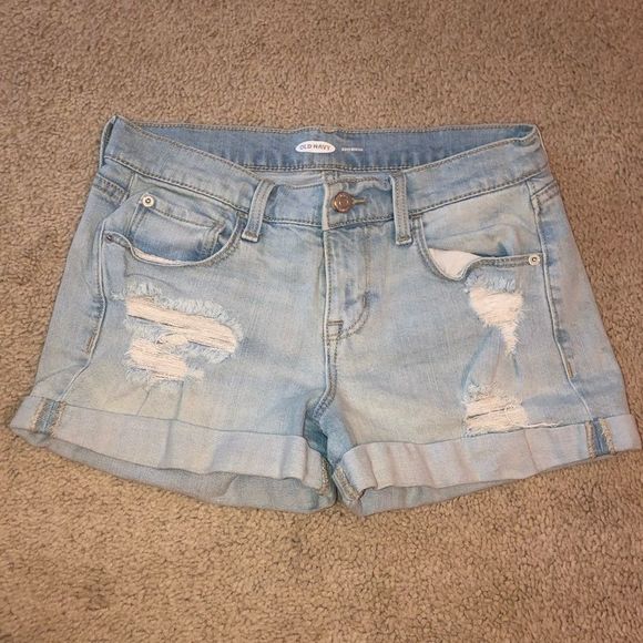 Old Navy Pants - Light Wash Distressed Boyfriend Shorts